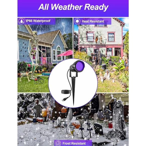 6 Blacklight Spotlight Outdoor 15W LED Waterproof Landscape Lighting with Plug - Picture 3 of 8